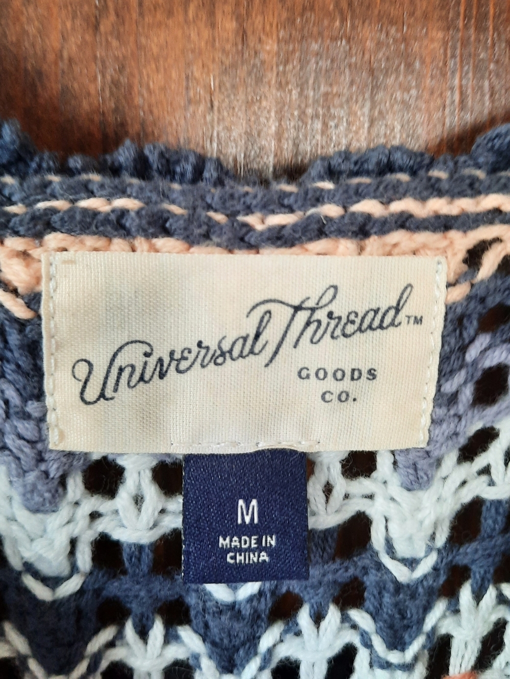 Universal Thread Cotton Blend Multi-colored Striped Crochet Tank Top Size Medium - Picture 7 of 9